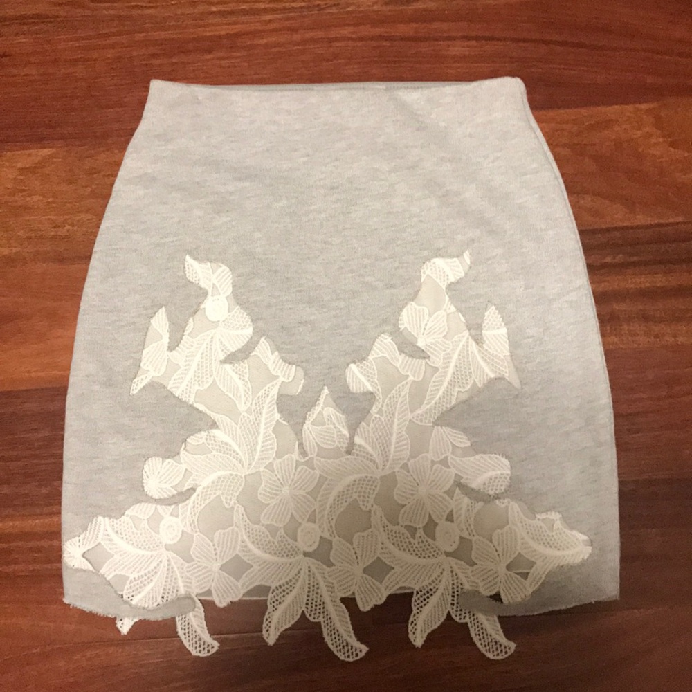 Grey cutout skirt